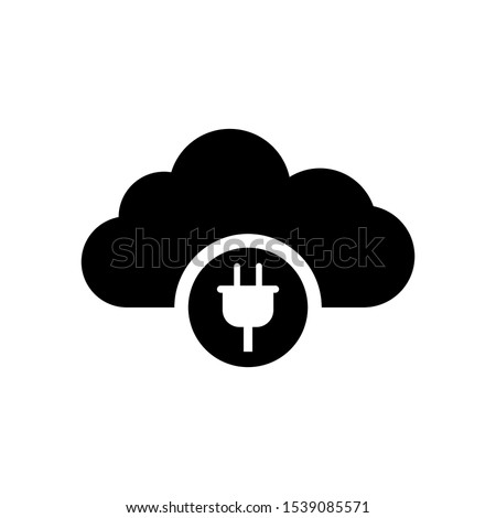 Network Cloud plug icon. A wire with an Ethernet connector connected to the cloud. Vector illustration.
