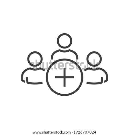 Add new friend, customer, follow symbol. People Icon Work group Team Vector