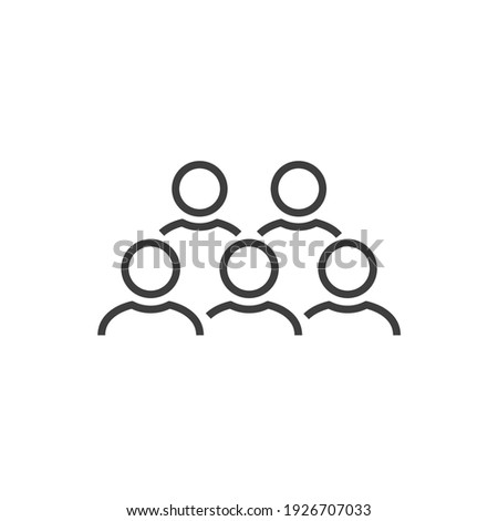 Illustration of crowd of people icon silhouettes vector. Social icon. User group network. Corporate team group. Community member icon. Business team work activity. Staff unity icon