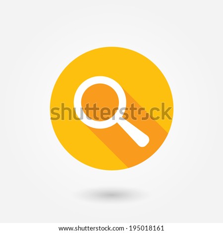 Search icon, vector illustration. Flat design style. Focus, investigation, view, look, find sign. 