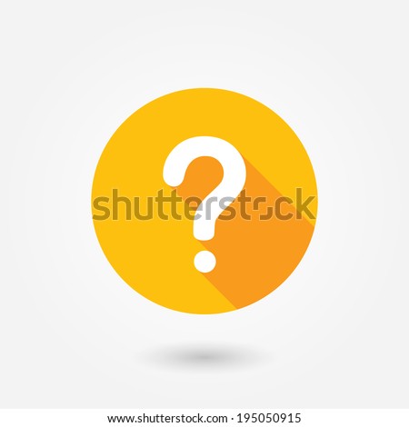 Question mark sign icon, vector illustration. Flat design style with long shadow. FAQ button. Asking questions. Ask for help. Question mark stamp. Need information. Query. 
