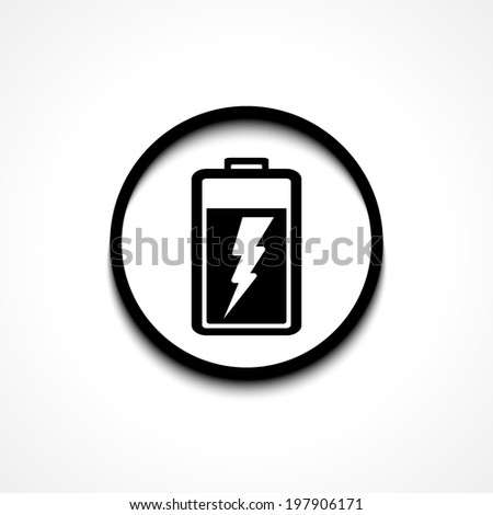 Battery charge icon. Flat design style