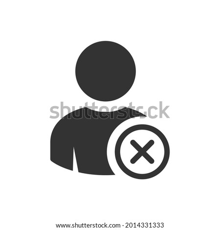 Rejected user icon. Delete contact sign design. Delete account icon. User icon with remove, ignore, remove