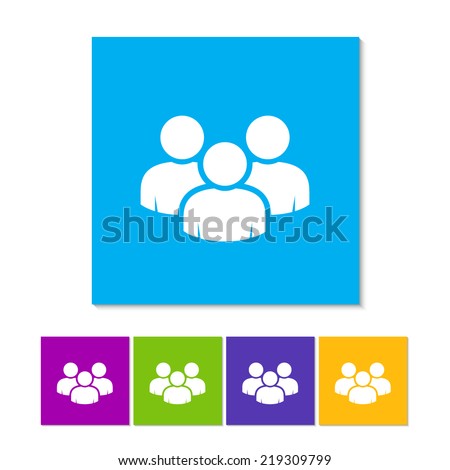 Vector social network button. Users icon design element. Global Business people icon vector. Person icon silhouette. Colorful. Audience. Contacts. Friends. Staff. Team icon. Meeting. Profile