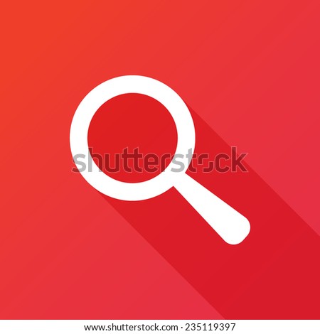 Search icon, Magnify button vector illustration. Modern design flat style icon with long shadow effect