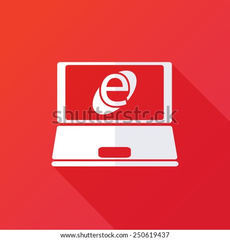 Laptop icon , vector illustration, flat design. Surfing the internet