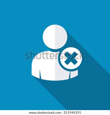 User profile sign web icon with delete glyph. Vector illustration design element eps10