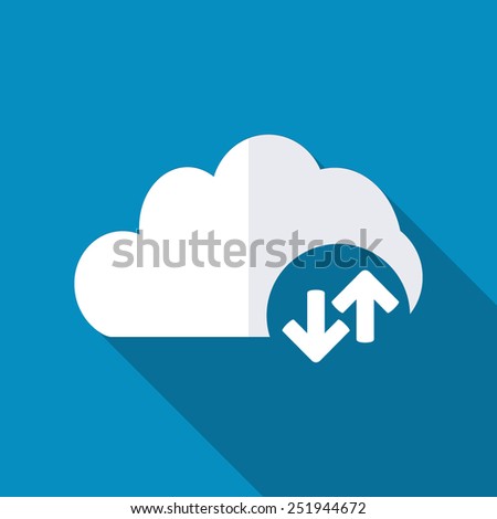 Cloud download and upload icon. Up and down arrows