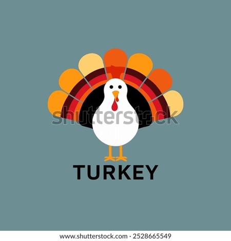 A minimalistic, stylized turkey with abstract patterns or simple geometric shapes. Can be used for Thanksgiving greeting cards or posters.