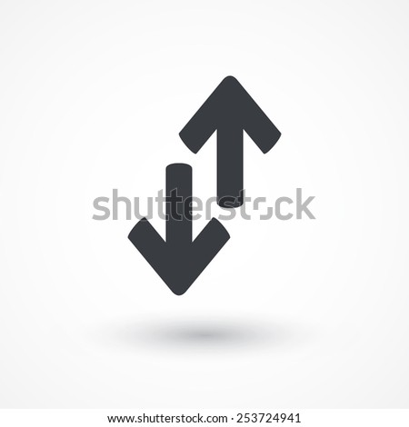 Exchange icon in flat style. Exchange icon, reverse vector, swap, arrows, change button