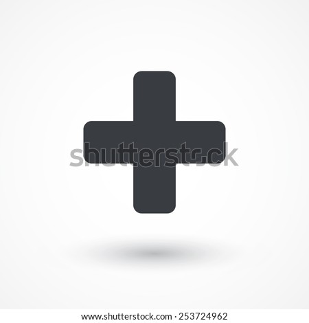 Add plus icon. Addition math sign. Medical health symbol