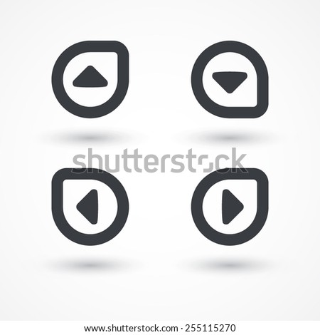 Arrow triangle button icon. Back, forward, left, right, up, down