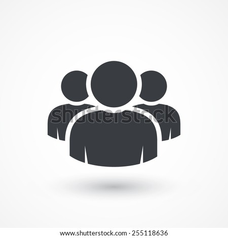 Group of people sign icon. Share symbol. Button with soft shadow. UI website navigation. Social network icons. Group of friends. Cutout people. Leader icon. Community icon. Multiple users silhouette