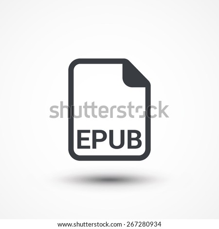 EPUB ebook file extension icon vector.