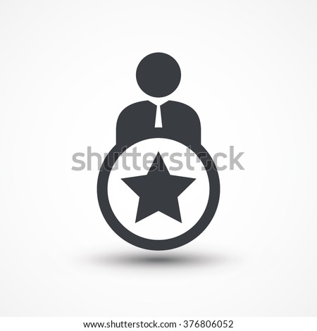 Business person with star flat icon