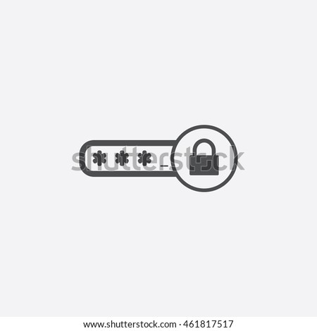 Business Security Concept. Password Protection Icon in flat style isolated on gray background. Lock symbol for your web site design, picture, art, logo, app, UI. Vector illustration EPS10, JPEG file