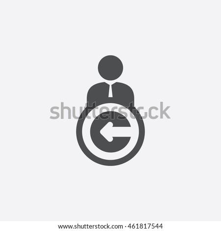 User Logout Icon in trendy flat style isolated on gray background. User Logout symbol for your web site design, picture, art, logo, app, UI. Vector illustration, EPS10 and JPEG file