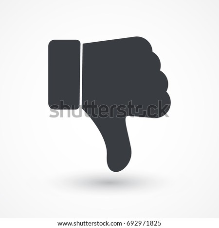 Thumbs down dislike, hate or thumbs down dislike for social networks, art icon for apps and websites. Bad choice sign. Voting. Disapproval isolated vector icon