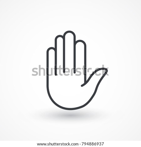 Hand Icon. Gesture, halt, hand, handbreadth, stop icon