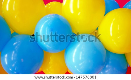 Balloons background with yellow and blue color