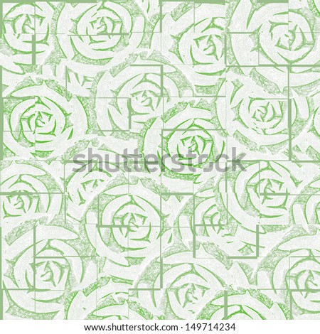 graphic designed green rose tile background