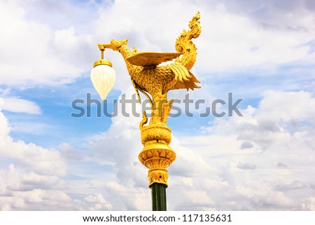 Golden Swan Thai style, All the decorative arts in religion, church, temple hall, statues, paintings, murals, no restrictions in copy or use.