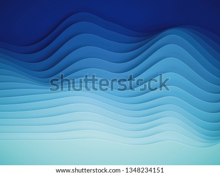 3d render, abstract paper shapes background, sliced layers, waves, hills, gradient blend, equalizer Foto d'archivio © 