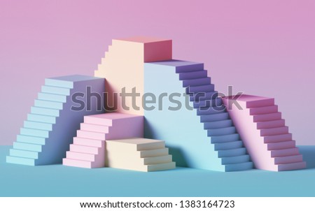 Similar – Image, Stock Photo Pink construction with stairs and floors