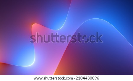 3d render, abstract colorful background illuminated with colorful neon light. Glowing curvy line. Simple wallpaper 商業照片 © 