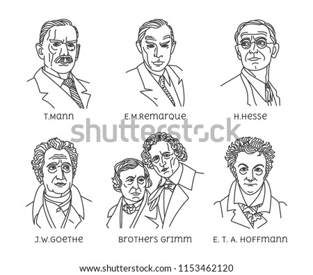 The great writers of Germany. T.Mann, E.M.Remarque, H.Hesse, J.W.Goethe, Brothers Grimm, E. T. A. Hoffmann