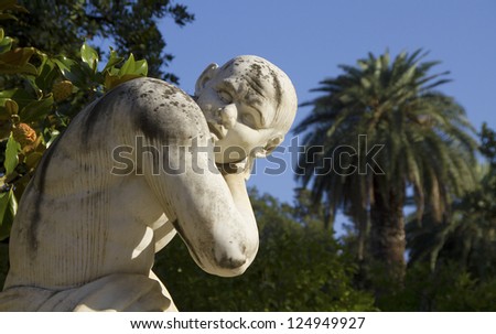 Sculpture in the Botanical Gardens of Palermo, Sicily
