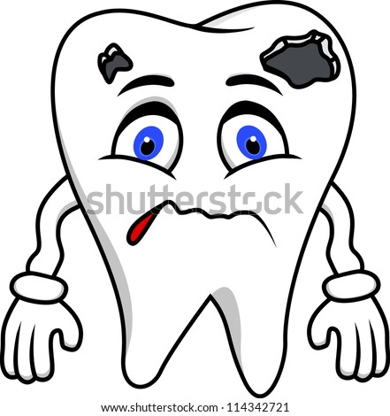 Sad Tooth Cartoon Stock Vector 114342721 : Shutterstock