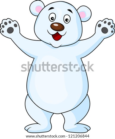 Polar Bear Cartoon Waving Stock Photo 121206844 : Shutterstock