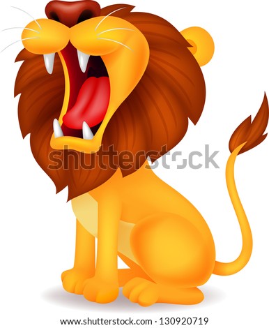 Lion Roaring Stock Vector Illustration 130920719 : Shutterstock