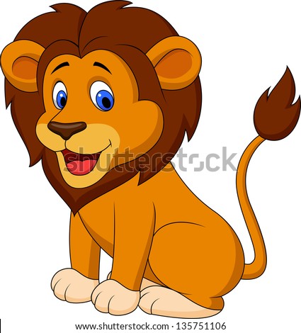 Cute Lion Cartoon Stock Vector 135751106 : Shutterstock