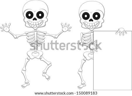 Funny Skeleton Cartoon Stock Vector 150089183 : Shutterstock