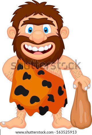 Funny Caveman Cartoon Stock Vector Illustration 163525913 : Shutterstock