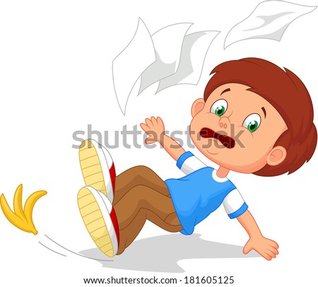 Cartoon Boy Fall Down Stock Vector Illustration 181605125 : Shutterstock