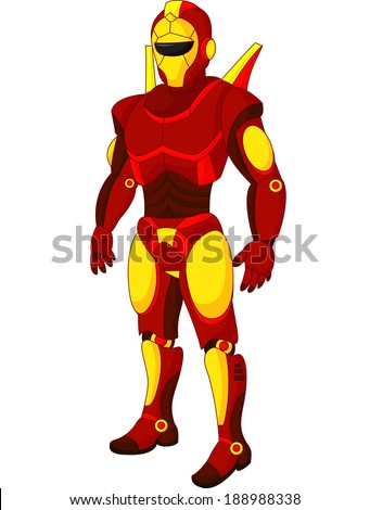Cartoon red humanoid robot 