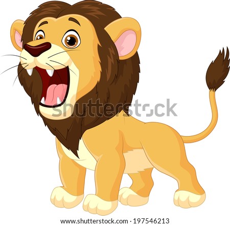 Cartoon Lion Roaring Stock Vector 197546213 : Shutterstock