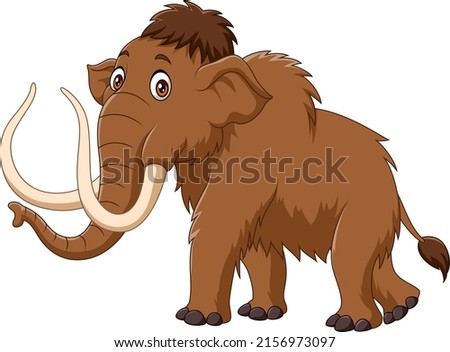 Cartoon mammoth isolated on white background