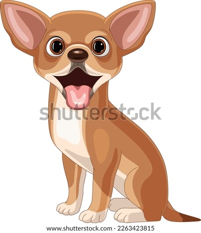 Cartoon chihuahua dog on white background