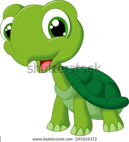 Cute Cartoon Turtle Stock Vector Illustration 245626372 : Shutterstock