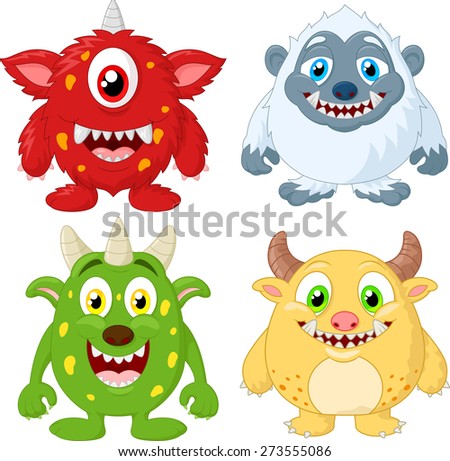 Cartoon monster collection set