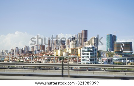 ISTANBUL,TURKEY, 28.03.2015: View of the residential area, high-rise apartment buildings in Istanbul in Turkey