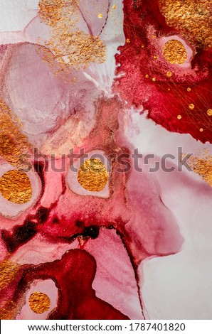 Red passion. Natural luxury. Royal art. Oriental paper texture. Alcohol ink art is an incredibly beautiful and absolutely vibrant art form.  Painting. High quality ink. Masterpiece of designing art.