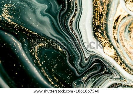 Golden Night. Treasury of art. Swirls of marble. Painting aesthetically mesmerizing. Abstract fantasia with golden powder. Extra special and luxurious- ORIENTAL ART. Ripples of agate. Natural luxury. Photo stock © 
