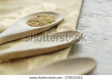Healthy and organic bulgur wheat ready for cooking in this nutrition aware cooking background