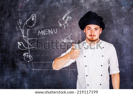 cook on board background chalk shows great