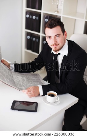 business man in the office shows that all great
